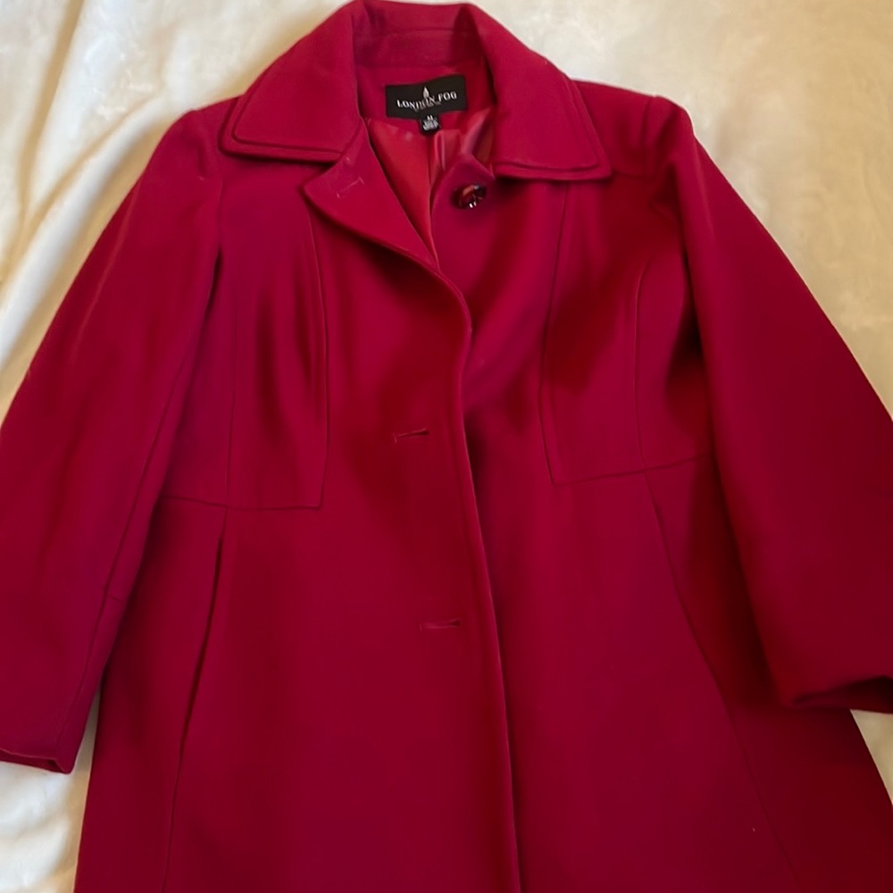 London Fog Red Peacoat, size medium
